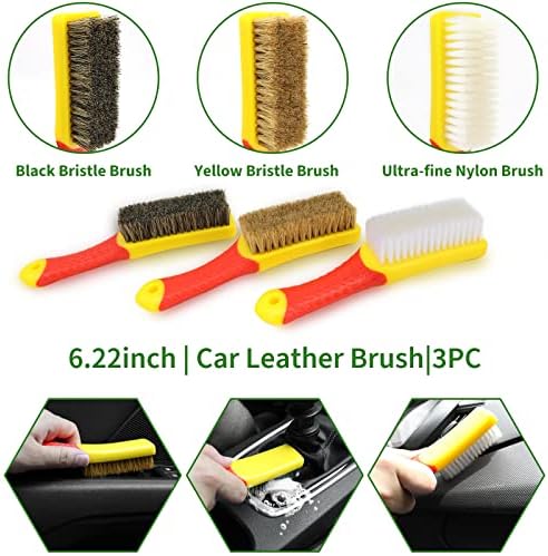 18Pcs Car Detailing Kit, Interior Car Cleaning Kit, Leather & Textile Car Interior Brush, Car Detailing Brush Set with Windshield Cleaning Tool Complete Car Interior Care Kit - Image 5