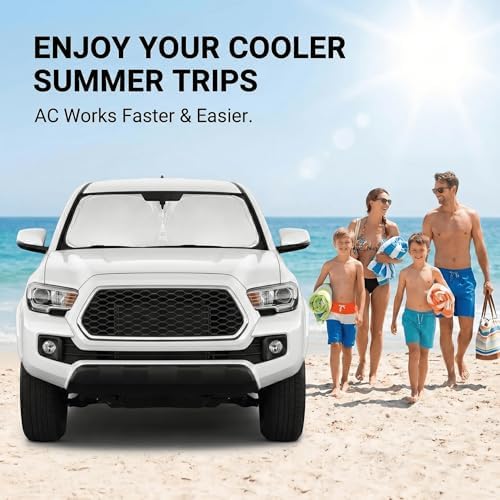 for Toyota Tacoma Windshield Sun Shade 2016-2023 2024 2025 2026,Windshield Cover Sunshade Custom Fit Toyota Tacoma Accessories Car Windshield Sunshade Foldable Sun Visor Blocks UV Rays - Image 4