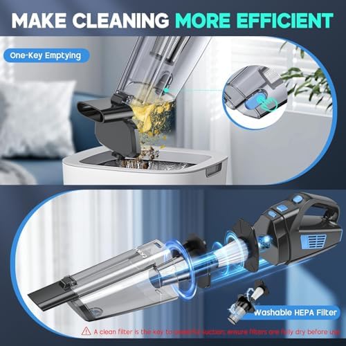 CKIKH Handheld Vacuum Cordless, 15000PA Hand Held Car Vacuum Cleaner - Image 6