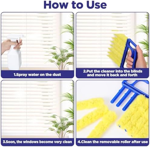 4 Pcs Blind Cleaner Tool 7 Finger Microfiber Window Blind Duster - Image 5
