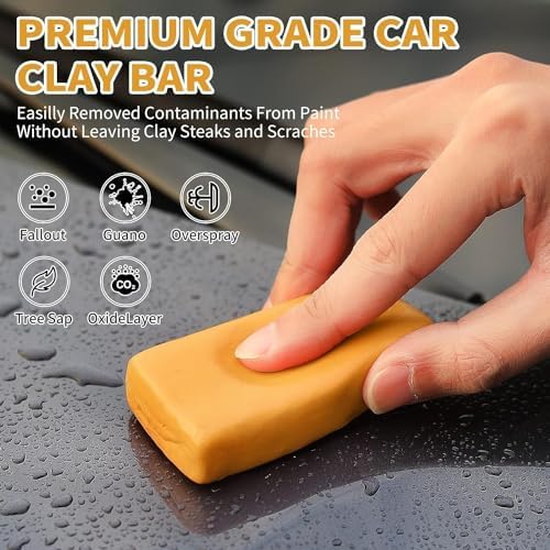 Wontolf Clay Bar Kit, Complete Clay Bars Auto Detailing Clay Luber Lubricant Car Wash Kit, Premium Grade 4 Clay Bars, Lubricant Tablets 20 Pack, Car Detailing Kit for Detailing Cleaning - Image 2