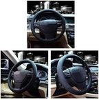 Microfiber Leather Steering Wheel Cover Large-Size for F150 F250 F350 Ram 4Runner Tacoma Tundra Range Rover Model S X with 15 1/2 inches-16 inches Outer Diameter (Black) - Image 5