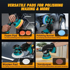 Cordless Car Buffer Polisher kit, DA Polisher with 2*21V Batteries - Image 6