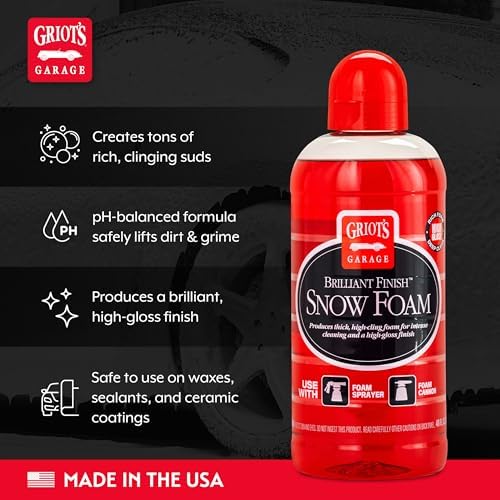 Griot's Garage Brilliant Finish Snow Foam, Foaming Car Wash Soap for Deep Cleaning and Glossy Shine, Use with Foam Cannons or Foaming Sprayers, 10848, 48oz - Image 3
