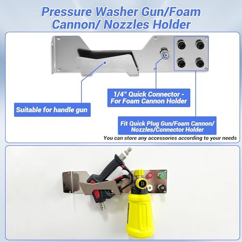 FIXFANS Pressure Washer Gun Holder, Wall Mounted Foam Cannon Tool Organizer - Image 3