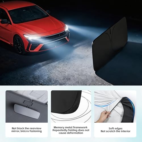 Windshield Sun Shade for Hyundai Elantra 2011-2026 Sunshade - Image 5