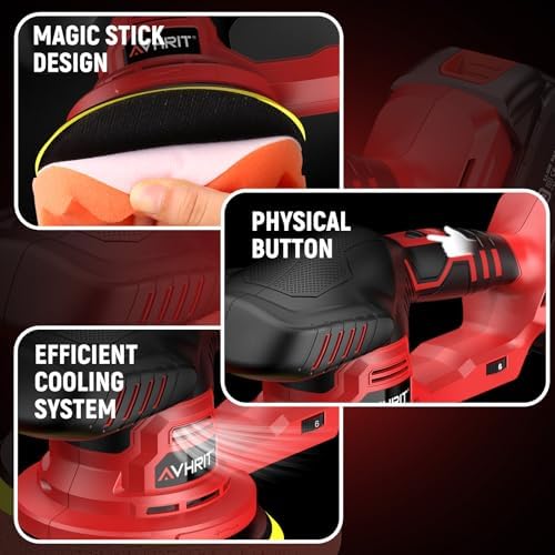 Updated 6 Inch Cordless Car Buffer Polisher with 2x4.0Ah Batteries - Image 7