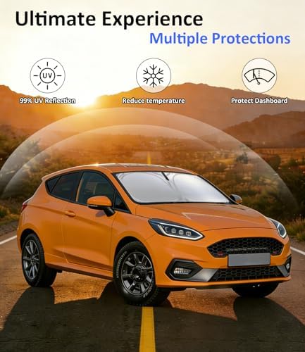 Windshield Sun Shade for 2017-2023 Ford Fiesta Accessorie - Image 3