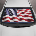 Motor Trend USA Americana Flag Car Windshield Sun Shade for Front Window, Foldable Car Sun Shade with Patriotic Graphic, Collapsible Sun Visor Sunshade for Cars Windshield (Large, 69 x 35 inches) - Image 2
