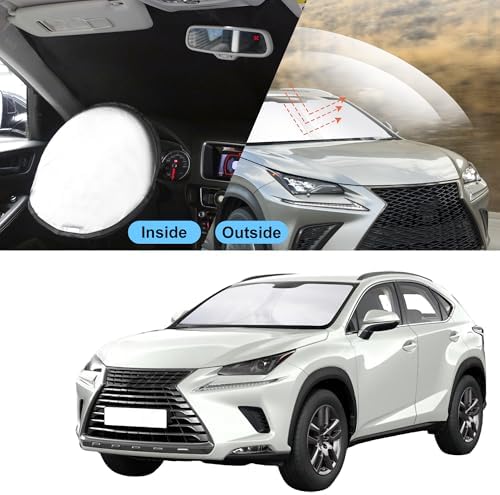 TINGLU Sun Shade for Le xus NX300h/NX300/NX200t 2015-2021 Accessories Windshield Sun Shade Window Shade UV Rays Protection Sun Visor Cover with Steering Wheel Sunshade Storage Bag - Image 6