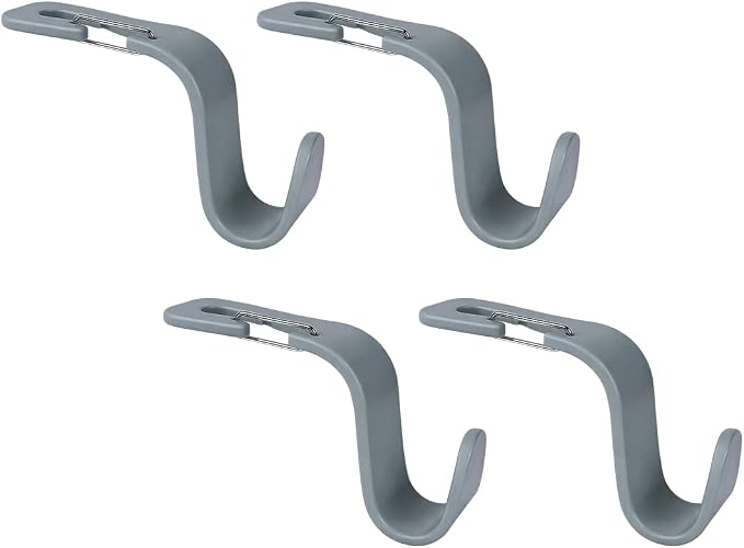 4PCS Car Seat Headrest Hook, Multi-Purpose Seat Back Hanger Purse Bag Handbag Organizer, Auto Interior Backseat Storage Hook Holder for Coat Hat Grocery Umbrella, Universal Fit (Gray) - Image 7