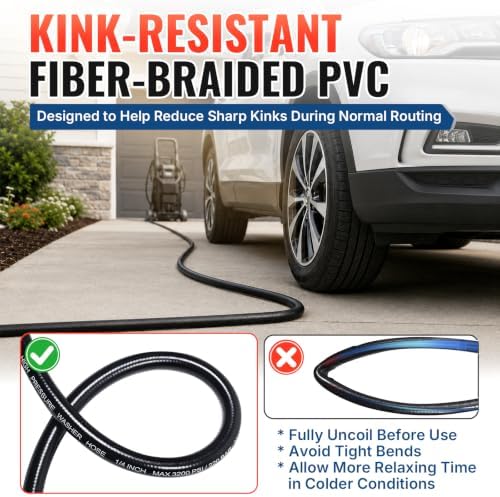 YAMATIC Pressure Washer Hose 25 FT 1/4", 3400 PSI, M22-14mm Females - Image 4