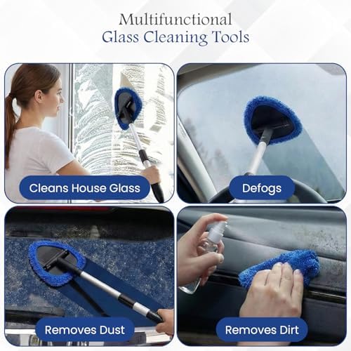 Windshield Cleaner Tool for Inside Car Windows, 6 Microfiber Pads - Image 6