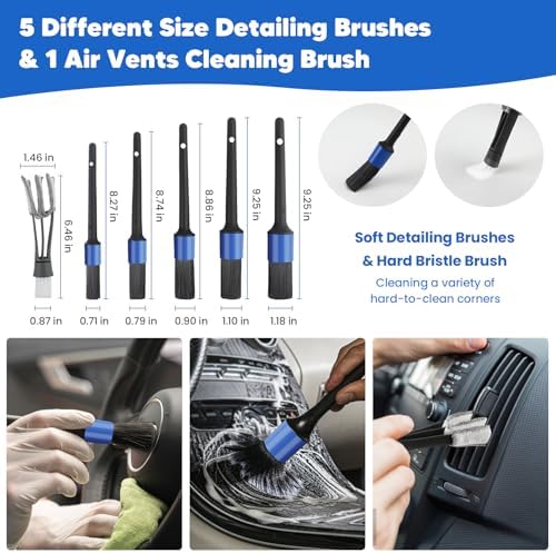 PIMEKOY 17Pcs Car Wash Kit with Bucket for Washing Exterior & Interior Cars - Image 6