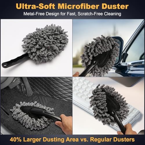 8PCS Car Detailing Kit Boar Brush 160g Reusable Gel Auto & Home Use - Image 4