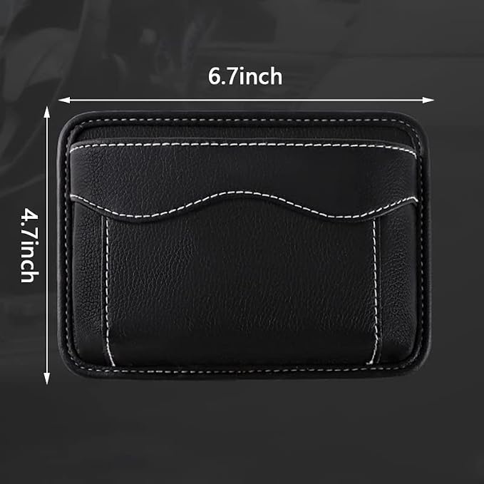 BetterJonny 2 Pcs Car Side Pocket Organizer, PU Leather Car Seat Side Storage Pocket Multifunctional Auto Console Side Storage Bag for Car Interior Organizer - Image 6