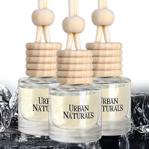 Urban Naturals Car Air Freshener Diffuser 3 Pack - Black Dice Scent, 45+ Days Long Lasting Fragrance, Made in USA, Glass & Wood, Hanging Design + Vent Cip, Easy to Use by UrbanNaturals
