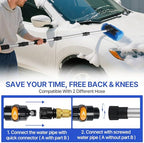 64'' Car Wash Brush with Long Handle, RV Flow-Through Wash Brush with Adjustable Handle, Anti-Scratch Plus Size Soft Car Wash Brush Mop with Hose Attachment Car Wash Kit for SUV RV Truck Boat - Image 4