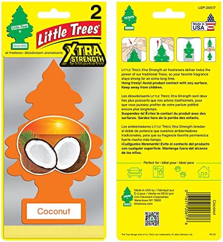 LITTLE TREES Car Air Freshener | Xtra Strength Provides Long-Lasting Scent for Auto or Home | Extra Boost of Fragrance | Coconut, 24 Air Fresheners - Image 3