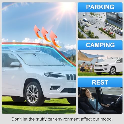 Custom Fit Windshield Sun Shade for Jeep Cherokee 2014-2024 - Image 6