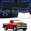 JKCOVER Foldable Front Window Windshield Sunshade Compatible with 2014 2015 2016 2017 2018 Chevy Silverado/GMC Sierra 1500 2500 3500HD Accessories Sun Heat UV Rays Protection Sun Shade Visor by JKCOVER