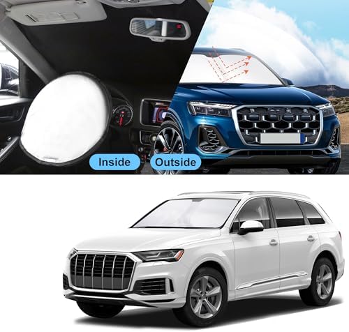 TINGLU Sun Shade for Audi Q7 SUV 2016-2024 2025 Accessories Windshield Sun Shade Window Shade UV Rays Protection Sun Visor Cover with Steering Wheel Sunshade Storage Bag - Image 6
