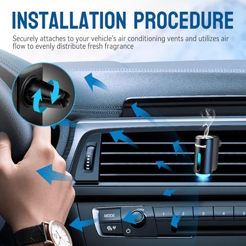 Featwell Car Air Freshener, Three Adjustable Modes Intelligent Car Aroma Diffuser, Rechargeable Car Aroma Diffuser, Black - Image 4