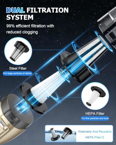 AHNR Handheld Vacuum Cordless Rechargeable, Hand Held Car Vacuum Cleaner - Image 6