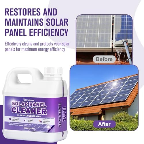Teexpert Solar Panel Cleaner (32oz Makes 150 Gallons), Ultra Concentrated Glass & Solar Panel Cleaning, Pro Quick Dry Streak-Free Remove Dirt, Dust, Droppings, Fingerprints, Oils & Water Spots - Image 2