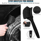 8Pcs Wheel Brush, Tire Brush, Wheel Cleaner Brush Set - 2 Soft Wheel Cleaning Brushes, Detailing Brush & Hard Tire Scrubber, Flexible and Durable Rim Cleaning Brush Kit for Wheels and Tires - Image 5