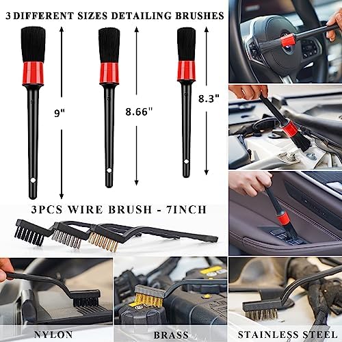 40Pcs Car Wash Detailing Kit Cleaning Kits with Foam Gun Sprayer Vacuum with Long Cord Drill Brush Large Wash Mitt Towels Complete Interior Exterior Car Washing Supply Set Black - Image 6