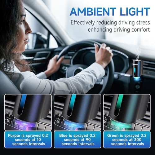 Featwell Car Air Freshener, Air Freshener Diffuser Three Adjustable Modes, Aromatherapy Machine Rechargeable (Black) - Image 5