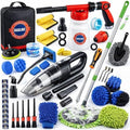 63PCS Car Wash Cleaning Kit,Car Wash Brush with Long Handle,Car Detailing Kit with Foam Gun,Car Cleaning Supplies,Handheld Vacuum, Car Detailing Kit (63PCS) by GASLIKE