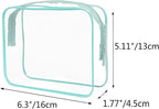Buminee Clear Travel Bags for Toiletries, Makeup Bags, Cosmetic Bags, 6.3" x1.77" x5.1" Plastic Toiletry Bag, Clear Pouch, Cosmetic Bag for Women and Men-3 Pack Blue - Image 2