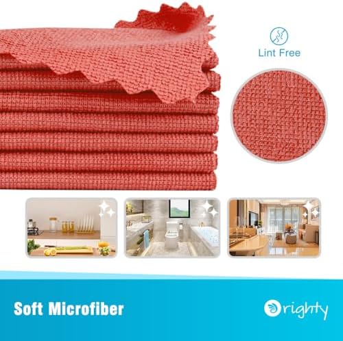 Orighty Microfiber Cleaning Cloth Bulk, 50 Pack Shop Towels 12x12 Inch, Red - Image 2