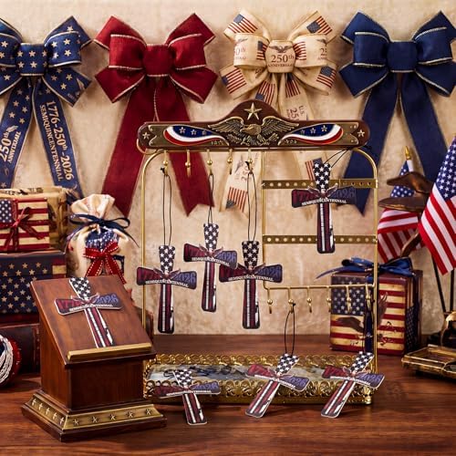 Fumete 24 Pcs America Flag Cross Car Air Fresheners Patriot Day Gift Bulk - Image 5