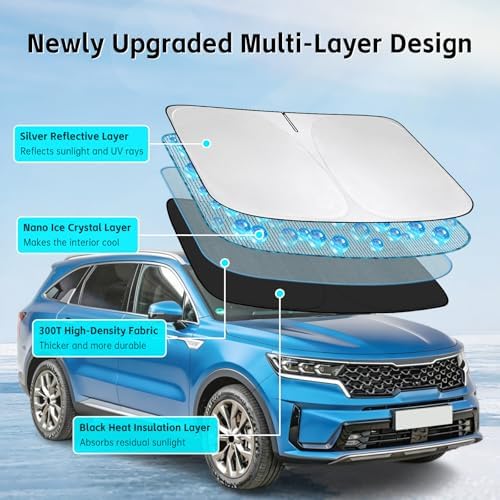 Windshield Sun Shade for Kia Sorento 2016-2026 Sunshade - Image 3