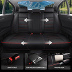 Car Seat Covers Full Set Custom Fit For Toyota Tacoma 2001-2026, Black&Red | Lumbar Support, Premium Faux Leather, Breathable, Anti-Slip, Airbag Compatible, Waterproof, Car Seat Protectors, 2 Row-5Seat - Image 4