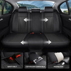 Car Seat Covers Full Set Custom Fit For Hyundai Santa Fe 2001-2026 ,Black | Premium Faux Leather, Waterproof, Anti-Slip, Airbag Compatible, Breathable, Car Seat Protectors, 2 Rows 5 Seats - Image 4