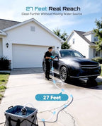 SEESII Cordless Car Washer, Dual 4000mAh Batteries Portable Washer with 6-in-1 Nozzle & Foam Cannon for Car, Home, Garden, Patio and Fence Cleaning - Image 6