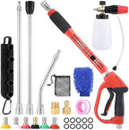 18-Pc Pressure Washer Accessory Kit with Foam Cannon, 5000 Psi by Gyfent