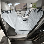 4Knines Dog Rear Seat Cover for Fold Down Seats - Hammock, Grey Regular | Heavy-duty split design fits 60/40 and 50/50 fold-down seats. K9-Shield waterproof protection and a non-slip backing. by 4Knines