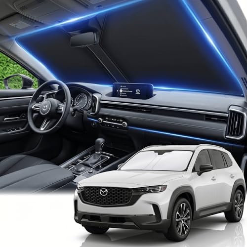 Windshield Sun Shade for Mazda CX-50 2023-2025 2026 Sunshade Front Window Shade Custom Fit CX50 Accessories Sun Visor Foldable Shade Blocks UV Rays Accessories by AuyNeas