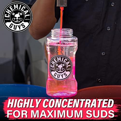 Chemical Guys CWS_101_64A Car Wash, Dry & Shine Bundle - Maxi-Suds II Foaming Car Wash Soap, 64 oz (Half Gallon), Cherry Scent + After Wash Gloss Boosting Drying Aid (16 oz) (2 Items) - Image 5