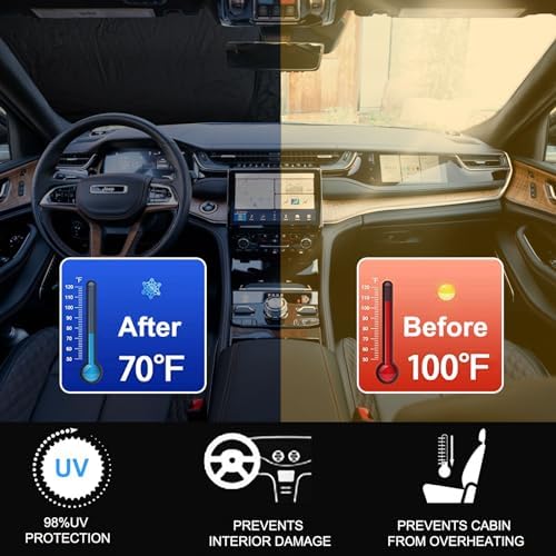 Foldable Front Windshield Sunshade fit for Jeep Grand Cherokee 2014-2026 - Image 2