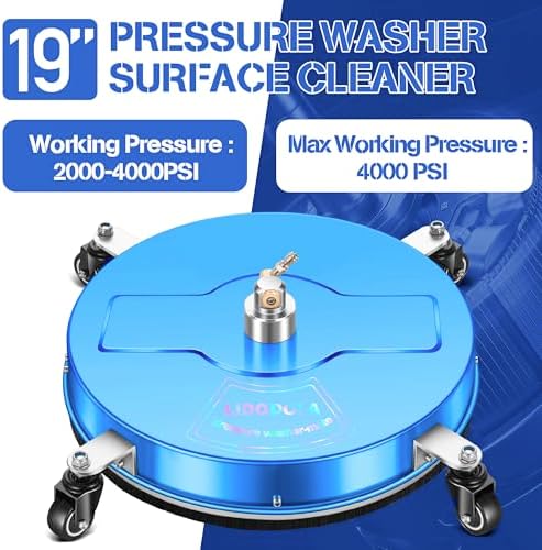 LidoDola 19'' Pressure Washer Surface Cleaner Blue, Power Washer Accessory - Image 5