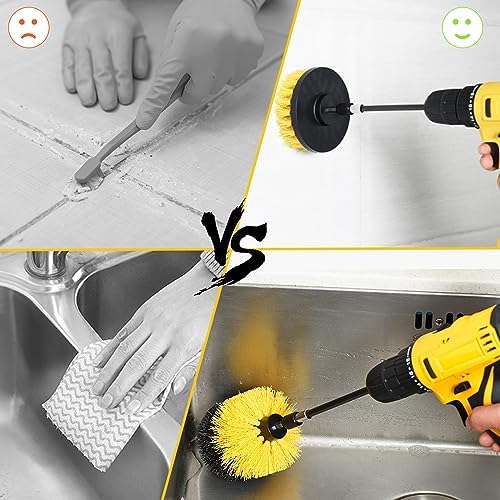 18 Pack Drill Brush Attachment Set, Power Cleaning Scrub Brushes for Drill, Extend Long Attachment, All Purpose for Car Detailing, Bathroom, Carpet, Tile Grout, Sinks, Corners - Image 3
