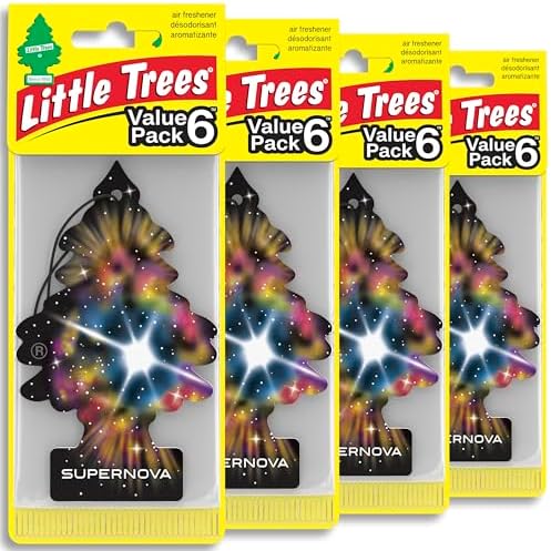 LITTLE TREES Car Air Freshener | Hanging Tree Provides Long Lasting Scent for Auto and Home | 24 Air Fresheners |Supernova by LITTLETREES