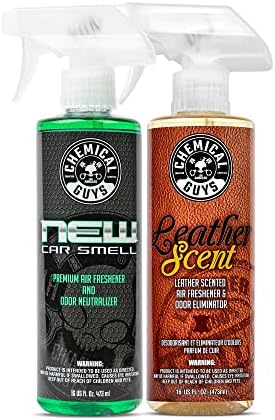 Chemical Guys, New Car & Leather Scent Air Freshener Combo Pack, 2 Items by ChemicalGuys
