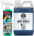 Chemical Guys CWS_1010_64A Car Wash, Dry & Shine Bundle - Maxi-Suds II Foaming Car Wash Soap, 64 Oz (Half Gallon), Grape Scent + After Wash Gloss Boosting Drying Aid (16 oz) (2 Items) by ChemicalGuys